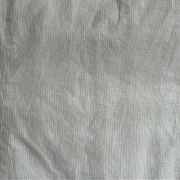 THEORY Cotton Button Front Long Sleeve Mini Shirtdress White Tan 4 - Picture 10 of 13